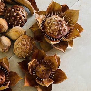 Bình Hoa Sen Gỗ Ngọc Am 21 Cành sen go ngoc am 1